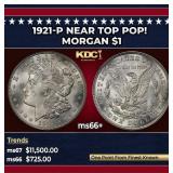 1921-p Morgan Dollar Near Top Pop! $1 ms66+ SEGS