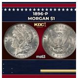 1896-p Morgan Dollar $1 Grades ms63