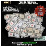 1x 1928 $2 Red Seal United States Note Heavily Cir