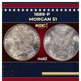 1889-p Morgan Dollar $1 Grades ms63