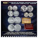 6 Coin Wartime Set of Original Historic US Silver