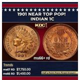 1901 Indian Cent Near Top Pop! 1c ms66+ rd SEGS