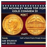 1917 McKinley Gold Commem Dollar Near Top Pop! 1 m