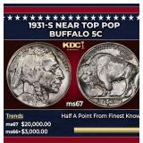 1931-s Buffalo Nickel Near Top Pop 5c ms67 SEGS