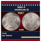 1880-p Morgan Dollar $1 Grades ms64