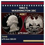 1982-s Proof Washington Quarter 25c pr70 dcam SEGS