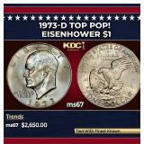 1973-d Eisenhower Dollar TOP POP! $1 ms67 SEGS
