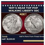 1937-s Walking Liberty Half Dollar Near Top Pop 50