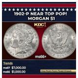 1902-p Morgan Dollar Near Top Pop! $1 ms66+ SEGS