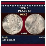 1924-s Peace Dollar $1 ms64 SEGS