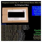 Original sealed box of 5x 1976 United States Mint