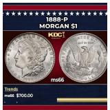 1888-p Morgan Dollar $1 Grades ms66