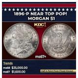 1896-p Morgan Dollar Near Top Pop! $1 ms67+ SEGS