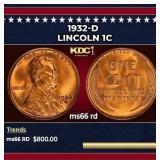 1932-d Lincoln Cent 1c Grades ms66 rd