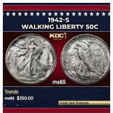 1942-s Walking Liberty Half Dollar 50c Grades ms65