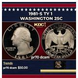 1981-s Ty 1 Proof Washington Quarter 25c pr70 dcam