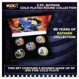 5 Coin Batman Gold Plated Round Collection