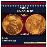1913-p Lincoln Cent 1c Grades ms65 rd