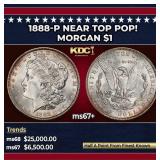 1888-p Morgan Dollar Near Top Pop! $1 ms67+ SEGS