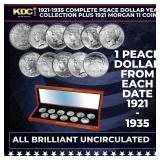 1921-1935 Complete Peace Dollar Year Collection Pl