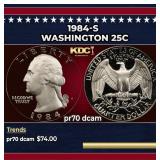 1984-s Proof Washington Quarter 25c pr70 dcam SEGS