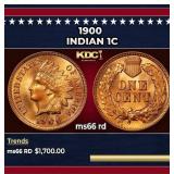 1900 Indian Cent 1c ms66 rd SEGS