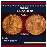 1935-s Lincoln Cent 1c Grades ms66 rd