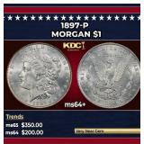 1897-p Morgan Dollar $1 Grades ms64+