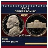 1977-s Proof Jefferson Nickel 5c pr70 dcam SEGS