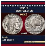 1935-s Buffalo Nickel 5c Grades ms65