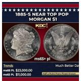 1885-s Morgan Dollar Near Top Pop $1 ms65+ pl SEGS