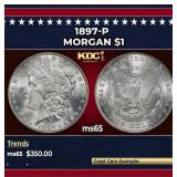 1897-p Morgan Dollar $1 Grades ms65
