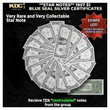 10x **STAR NOTES** 1957 $1 Blue Seal Silver Certif