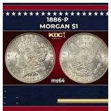 1886-p Morgan Dollar $1 Grades ms64