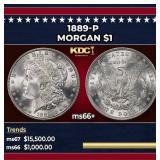 1889-p Morgan Dollar $1 ms66+ SEGS