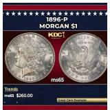 1896-p Morgan Dollar $1 Grades ms65