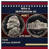1974-s Proof Jefferson Nickel 5c pr70 dcam SEGS