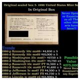 Original sealed box Of 5x 1986 United States Mint