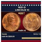 1931-d Lincoln Cent 1c Grades ms64 rd