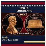 1992-s Proof Lincoln Cent 1c pr70 rd dcam SEGS