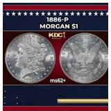 1886-p Morgan Dollar $1 Grades ms62+