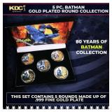 5 Coin Batman Gold Plated Round Collection