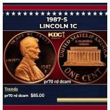 1987-s Proof Lincoln Cent 1c pr70 rd dcam SEGS