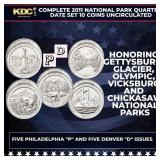 Complete 2011 National Park Quarter Date Set 10 Co