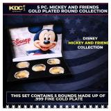 5 Coin Disney Mickey and Friends Gold Plated Round