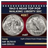 1943-s Walking Liberty Half Dollar Near Top Pop 50