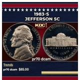 1983-s Proof Jefferson Nickel 5c pr70 dcam SEGS