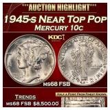 1945-s Mercury Dime Near Top Pop! 10c ms68 FSB SEG