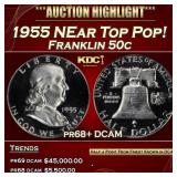 1955 Proof Franklin Half Dollar NEar Top Pop! 50c