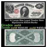 1917 $1 Large Size Legal Tender Note Grades Select
